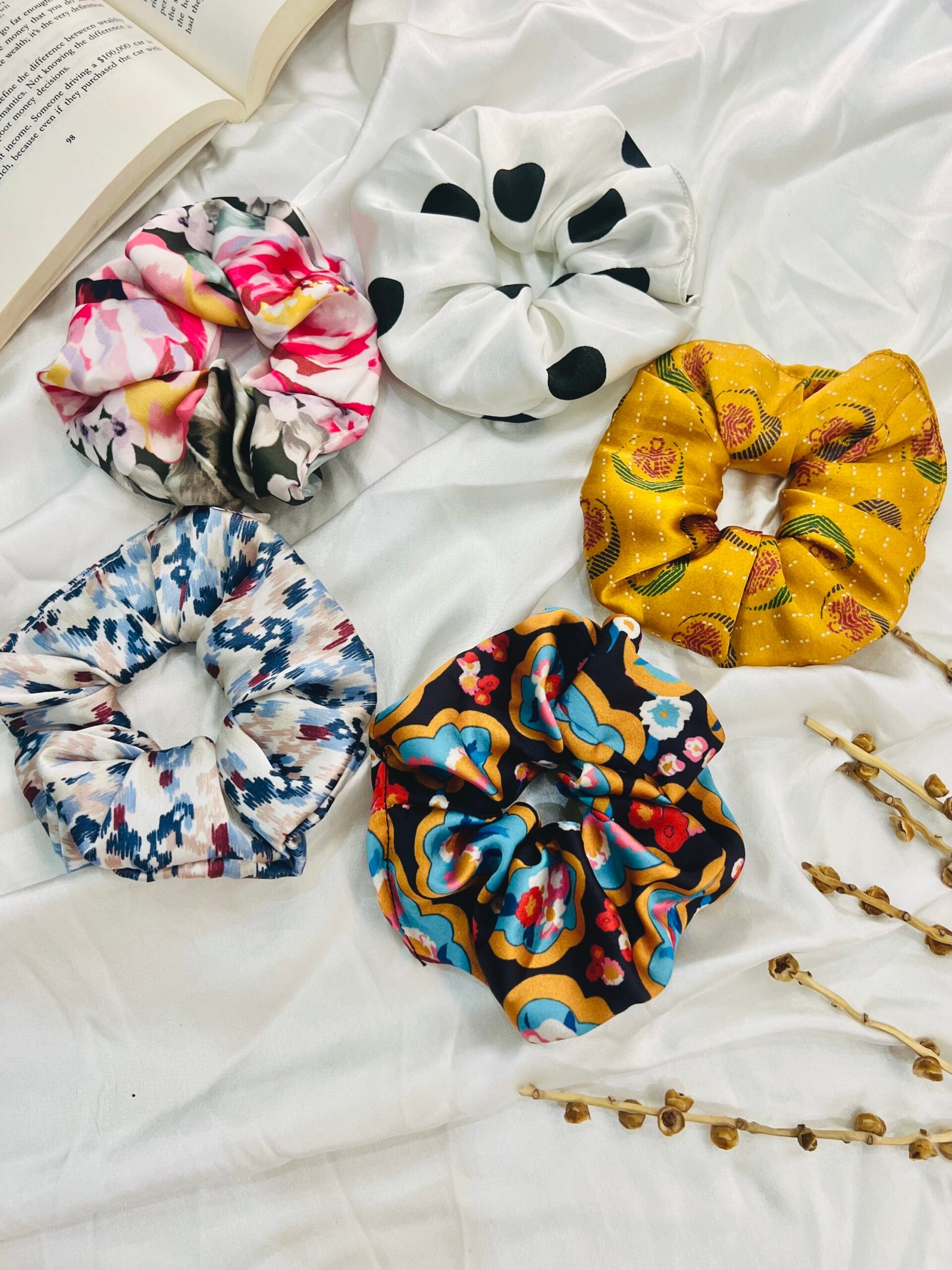 Printed Oversized Hair Scrunchies