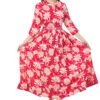 Women's Floral Print Cotton Maxi Dress, 3/4 Sleeves,