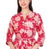 Women's Floral Print Cotton Maxi Dress, 3/4 Sleeves,