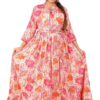 Women Floral Print Cotton Rayon Anarkali Gown