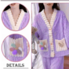 Women's Fashion Wool Blend & Fleece Fur, core Velvet Full Length Winter Nightwear Pyjama and top Set Women Night Suit Set