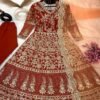 Aglow Orange Color Georgette Embroidery Sequence Gown