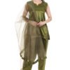 Women's Farshi Salwar Suit Set with organza Dupatta, Traditional Indian Ethnic Wear